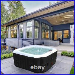 Hot Tub Inflatable Spa 6 Person Air Jet Portable Square Pool Outdoor Pump Cover