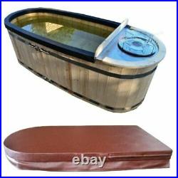 Hot Tub Spa 2 Person Pine Wood With Cover Portable Outdoor Indoor Charcoal Stove