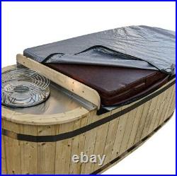 Hot Tub Spa 2 Person Pine Wood With Cover Portable Outdoor Indoor Charcoal Stove