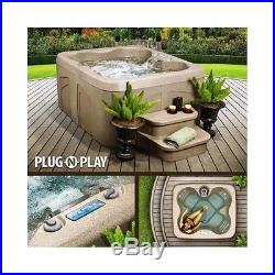 Hot Tub Spa 4 Person 12 Therapy Massage Jets Cover Indoor Outdoor Deck Patio LED