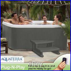 Hot Tub Spa 6 Person Relaxing Waterfall LED Lights Locking Cover Ozonator New