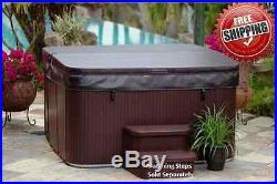 Hot Tub Spa 7 Person 65 Jets Heated Bubble Massage Pool Waterfall Lights Outdoor