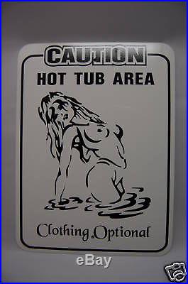 Hot Tub backyard metal vinyl sign clothing 12x9 Spa pool TiKi bar Cabin parking