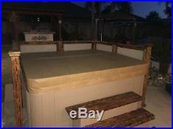 Hot tub in good cond from Xtreme Backyards High-end cvr & custom privacy/steps