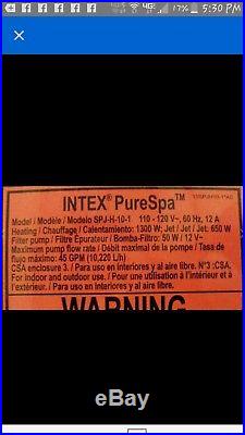 INTEX PORTABLE INFLATABLE(Pure Spa) HOT TUB(needs patch kit) $300 or best