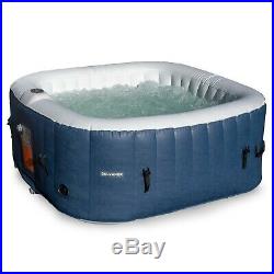 Inflatable Hot Tub 2-4 Person Blow Up Portable Spa w Heater & Bubble Jets