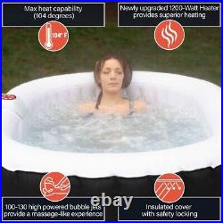 Inflatable Hot Tub 2 Person Spa Portable Hottub Jetted Plug and Play Drink Tray