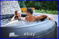 Inflatable Hot Tub 6 Person Portable Jetted Spa Round MSpa Black Plug And Play
