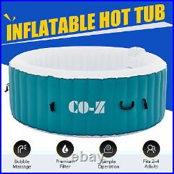 Inflatable Hot Tub 6ft Portable Pool and Bathtub w Air Jets Heater Cover Teal