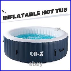 Inflatable Hot Tub 7'x7' Portable Pool w 130 Jets & Air Pump Ideal for Six