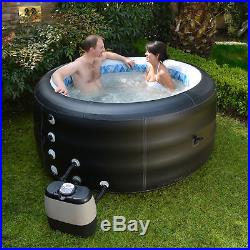 Inflatable Hot Tub Pinnacle Spa Deluxe, Portable 4-Person 70-In Black