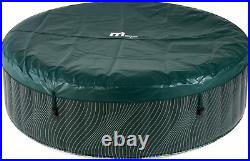 Inflatable Hot Tub Portable 6 Person Spa Jetted Heat LED Lighting Headrest Round