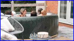 Inflatable Hot Tub Portable 6 Person Spa Jetted Heat LED Lighting Headrest Round
