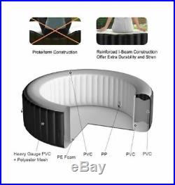 Inflatable Hot Tub Portable Spa 4 Person Bubble Jets Massage Jacuzzi With Cover