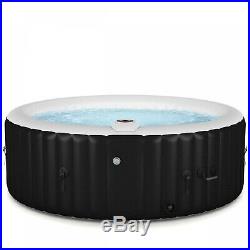 Inflatable Hot Tub Portable Spa 4 Person Massage Tubs Pool Heated Bubble Black