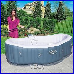 Inflatable Hot Tub Portable Spa Air Bubble Massage Outdoor Porch Lawn, 2 Person