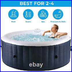 Inflatable Hot Tub Portable Spa Jacuzzi Built in Heater withPump & Cover 4 Person