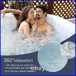 Inflatable Hot Tub Spa, 2-4 Person Portable Hottub 71'' X 25.6'' Outdoor