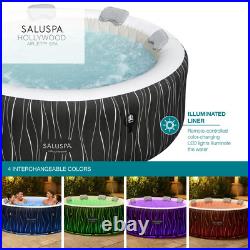 Inflatable Hot Tub Spa 77x26 with LED Lights SaluSpa Hollywood AirJet 4-6 Person