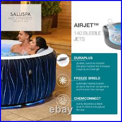 Inflatable Hot Tub Spa 77x26 with LED Lights SaluSpa Hollywood AirJet 4-6 Person