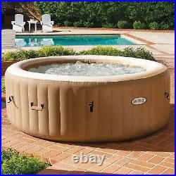 Inflatable Hot Tub Spa Intex 28425E 77in 4-Person PureSpa Bubble Massage Tan