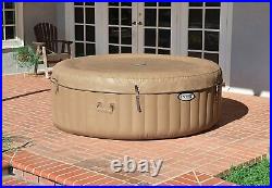 Inflatable Hot Tub Spa Intex 28425E 77in 4-Person PureSpa Bubble Massage Tan