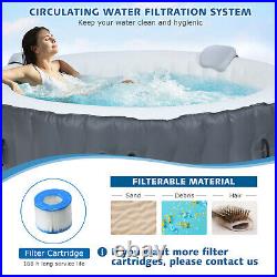 Inflatable Hot Tub Spa with 108 Massage Bubble Jets 4-Person Heated Spa for Patio
