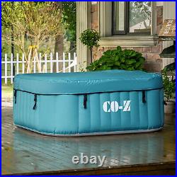Inflatable Hot Tub w 120 Air Jets Heater & Cover 5x5ft Portable Mini Pool Teal