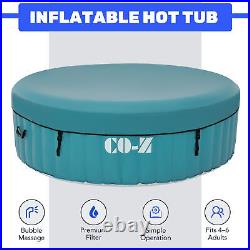 Inflatable Hot Tub with 130 Jets 2-6 Person Spa Pool for Home Sauna Baths Teal