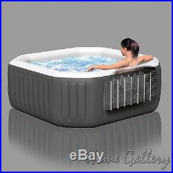 Inflatable Intex Hot Tub 4 Person Octagonal Bubble Jets Spa Massage Portable