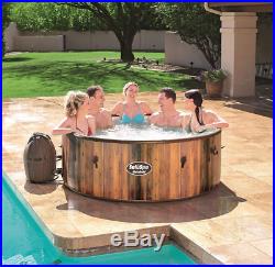Inflatable Jacuzzi Wooden Panel Print For 7 Person With 83 Air Jets Massage Spa