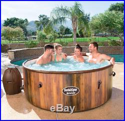 Inflatable Jacuzzi Wooden Panel Print For 7 Person With 83 Air Jets Massage Spa