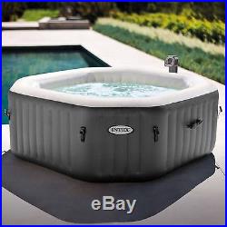 Inflatable Spa Hot Tub 4 Person Intex 120 Bubble Jets Octagon Shaped PureSpa