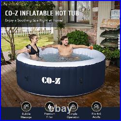 Inflatable Spa Tub w Heater & 140 Massaging Jets 6.8'x6.8' for Patio & Backyard