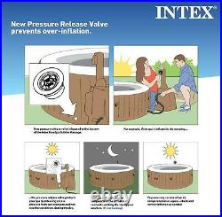 Intex 120 Bubble Jets 4-Person Octagonal Portable Inflatable Hot Tub Spa, Gray