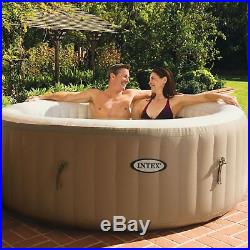Intex 28403E Pure Spa 4 Person Inflatable Hot Tub With Headrest And Cup Holder