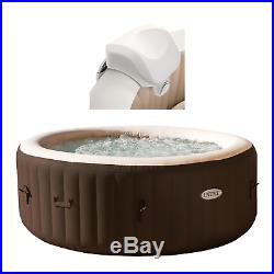 Intex 28403VM Pure Spa 4-Person Inflatable Heated Hot Tub And Soft Foam Headrest