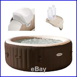 Intex 28403VM Pure Spa 4 Person Inflatable Hot Tub With Headrest And Cup Holder