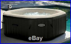 Intex 28413WL 4 Person Octogonal Portable Inflatable Hot Tub