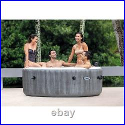 Intex 28439E Greywood Deluxe 4 Person Inflatable Hot Tub Bubble Jet Spa Kit