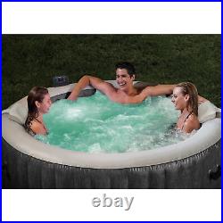 Intex 28441EP PureSpa Plus Greywood Inflatable Hot Tub Spa, 85x28 (Open Box)
