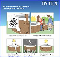 Intex 4 Person Octagonal Garden Portable Inflatable Hot Tub Spa 120 Bubble Jets