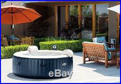 Intex Blowup Hot Tub + Headrest + Cup Holder/Tray + Seat + 2 Filter Cartridges
