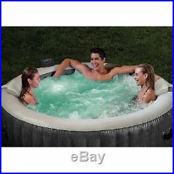 Intex Greywood Deluxe 4 Person Inflatable Hot Tub Bubble Jet Spa, Grey(Open Box)
