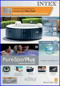 Intex PureSpa 28409E 6 Person Inflatable Portable Bubble Jet Hot Tub Massage Set
