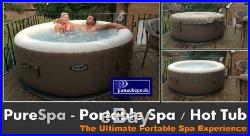 Intex PureSpa 4-Person Inflatable Bubble Jet Spa Portable Hot Tub, 28403E