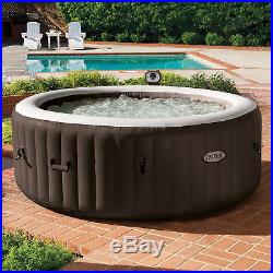 Intex PureSpa 4 Person Inflatable Hot Tub, Brown & 6 Month Spa Chemical Kit