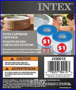 Intex PureSpa 4 Person Inflatable Jet Spa Hot Tub + 29001E S1 Filters (6 Pack)