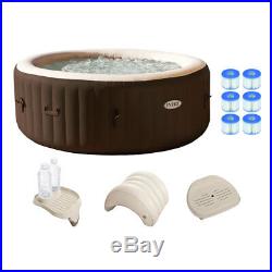Intex PureSpa 4 Person Inflatable Spa Portable Hot Tub with Filters & Accessories