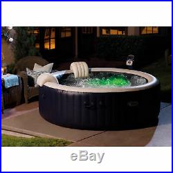 Intex PureSpa 75 Inch Portable Bubble Jet Spa 6 Person Inflatable Round Hot Tub